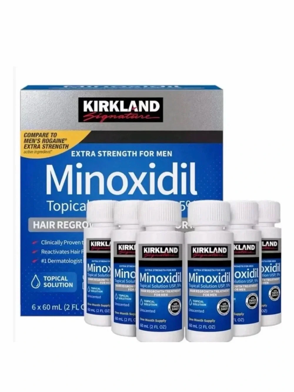 Kirkland Signature Minoxidil 5% Topical Solution for Men - Blue
